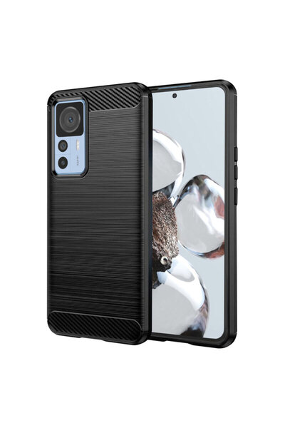 Techsuit Husă Xiaomi 12T Carbon Silicone, Neagră