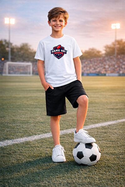 genosha Σετ μπλουζάκι και σορτς με θέμα το ποδόσφαιρο με τύπωμα 2 σε 1