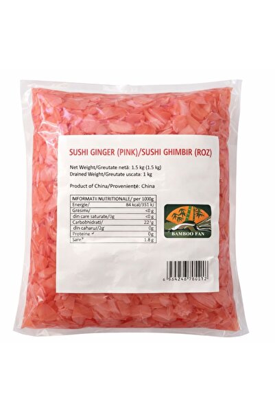 Top Ingrediente Pickled Pink Ginger for Sushi - Sushi Ginger (Pink) Bamboo Fa...