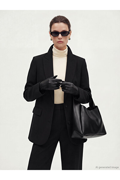 LC Waikiki سترة نسائية سوداء من مجموعة إلسيفا