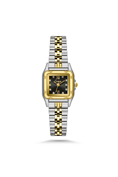 catera Women's watch with silver and gold steel, black dial