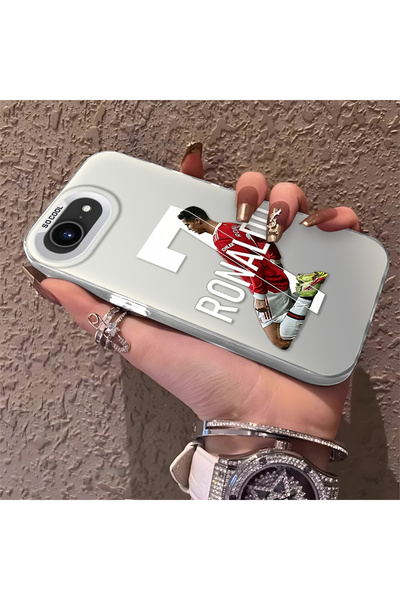 Hontinga iPhone 16E Compatible Cr7 Patterned Silicone Edge Hard Back Anti-Fal...