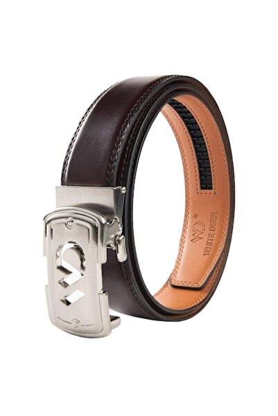 WHITE DEER Leather Belt, Brown, 110 cm