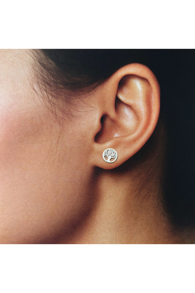 BIJUTERIA NEAGRA Cercei din argint 925 cu pomul vieții