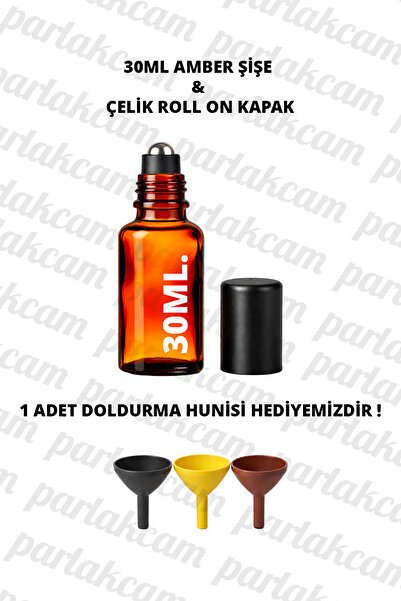 parlakcam 1Pc Glass Roll on Bottle with Steel Ball Leak-Proof Black Cap 30ml ...