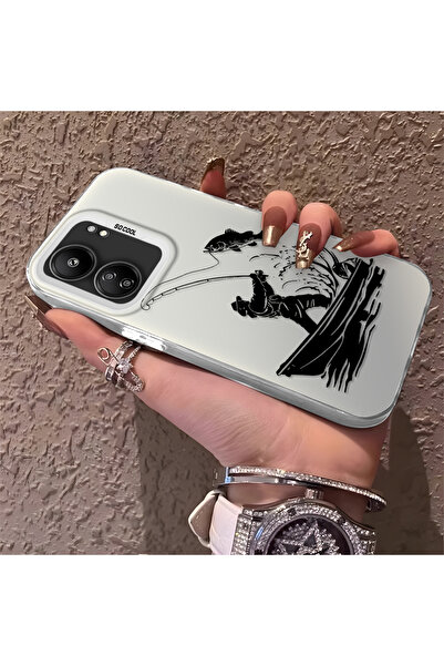 Hontinga حافظة هاتف Poco C65 متوافقة مع حافة السيليكون الصلبة ومضادة للسقوط ب...