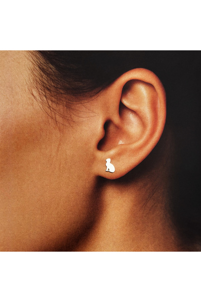 BIJUTERIA NEAGRA 925 Silver Cat Earrings