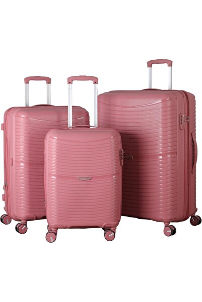 MÇS Körüklü Ultra Hafif Polipropilen Ekstra Hacim 3 Lü Valiz Seti