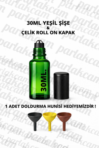 parlakcam 1Pc Glass Roll on Bottle with Steel Ball Leak-Proof Black Cap 30ml ...