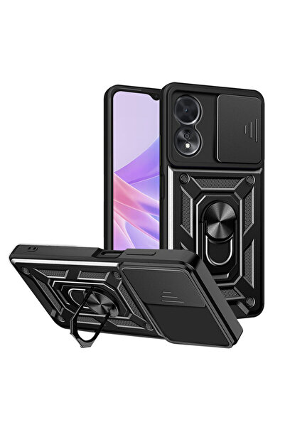 Techsuit Husă de protecție pentru cameră Oppo A58 5G, seria CamShield, neagră