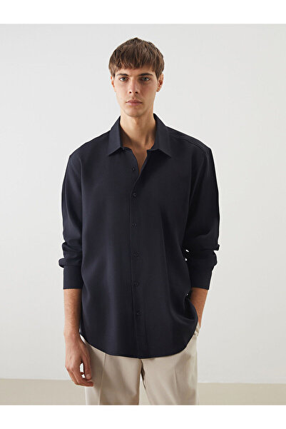 LC Waikiki Lcw Vision Black Comfortable Mold Long Sleeve Men's Shirt