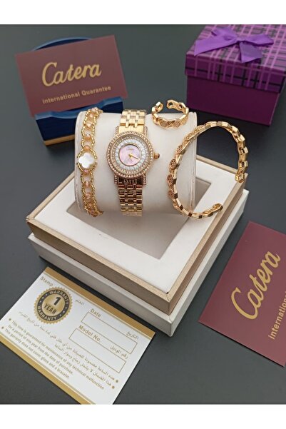 FD1 طقم نسائي ساعه ماركه كاتيرا سواره وخاتم & سواره كرستال