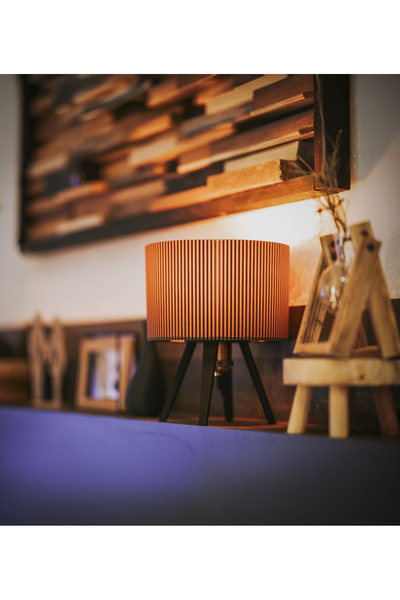 3D snaxx Modern Decorative Table Lamp with Striped Headboard – Warm Ambient L...