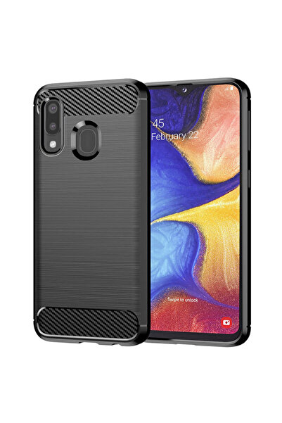 Techsuit Carcasă din silicon carbon pentru Samsung Galaxy A20e, neagră