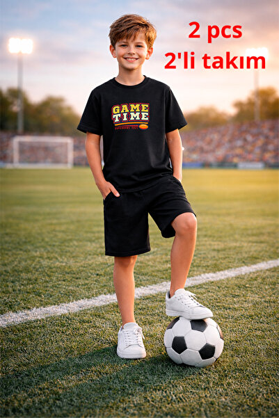 genosha Futbol Футбол Temalı Baskılı T-shirt Tişört Şort Takımı 2 in 1 100% P...