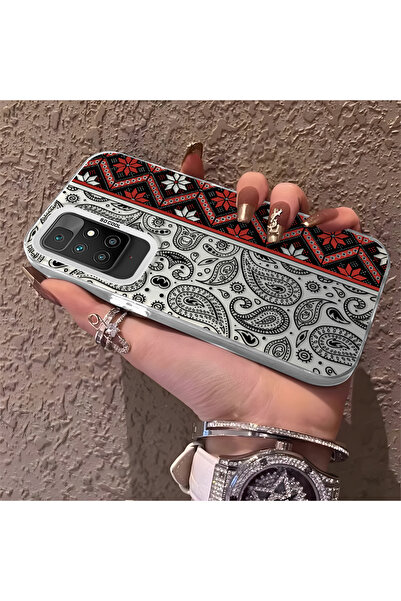 Hontinga حافظة هاتف Redmi 10 2022 متوافقة مع نمط السجاد وحافة السيليكون الصلب...