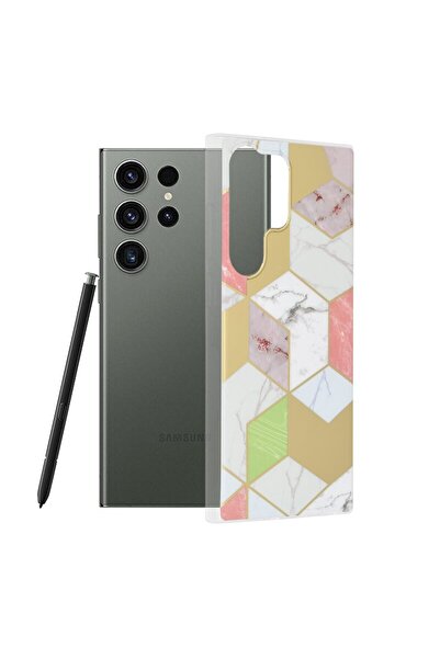 Techsuit Carcasă Marble pentru Samsung Galaxy S23 Ultra, Mov