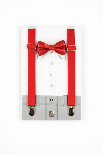 Kuraff Giyim Girls' and Boys' Suspender and Bow Tie Set for Shows & Special O...