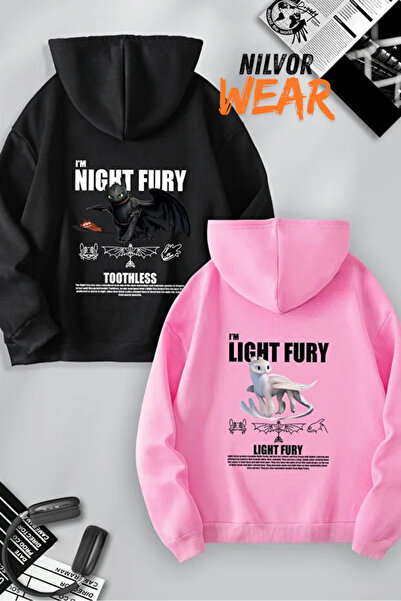 Nilvor Lover & Friend Couple Combination Light & Night Fury Dragon Printed Ho...