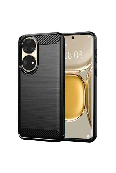 Techsuit Husă Huawei P50 Pro din silicon carbon - Neagră