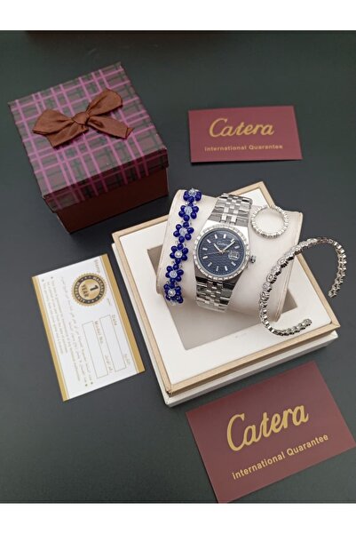 QF Women's set: Katira brand watch, bracelet, and ring & crystal bracelet