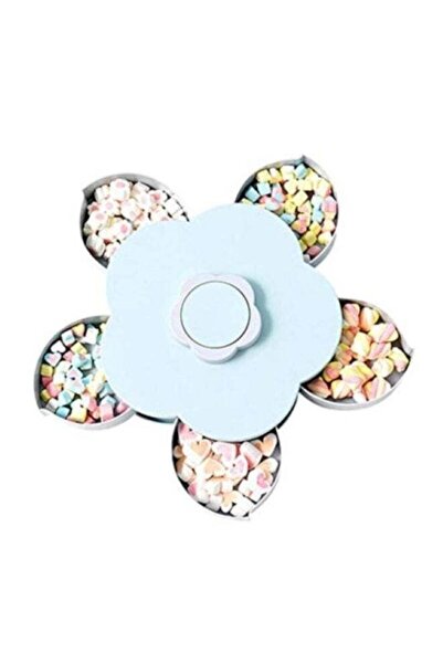 Roomlyne Nut Snacks Dried Fruit Tray, Petal Shape Candy Storage Box Blue and ...
