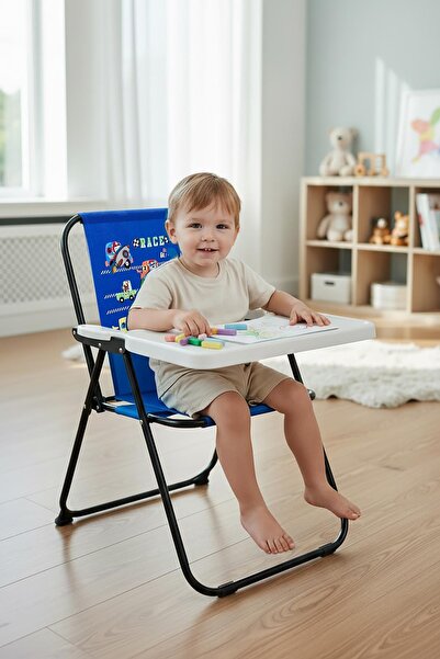Exent Kids 2–6 Yaş, RACE CAR Katlanır Portatif Çalışma Masası ve Sandalye, Ta...