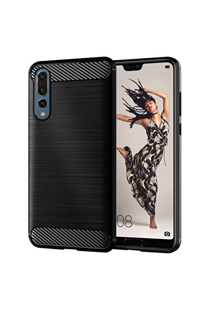 Techsuit Θήκη σιλικόνης από ανθρακονήματα για Huawei P20 Pro, μαύρη