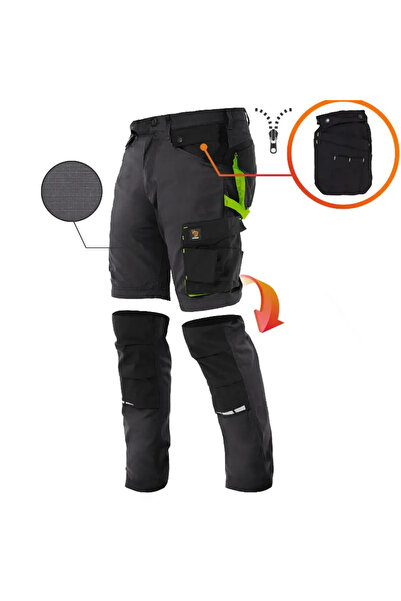 Procera Pantaloni de protecție ZEUS 2-în-1, bleumarin, cu fermoar detașabil 4...