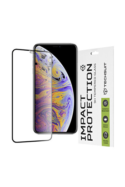 Techsuit 111D Full Glue Full Cover Glass Film for iPhone XS Max, Black