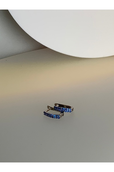 atellier47 Cercei argint 925 cu zircon albastru
