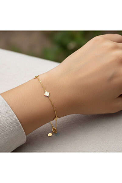 CİHAN GOLD 14 Ayar Altın Kolye Yonca Model