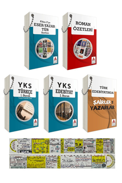 Delta Kültür Yayınevi TYT-AYT-YKS Türkçe-Edebiyat Çalışma Kartları 5'li Set/E...