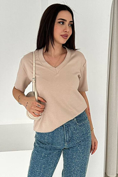 Noa&Noa تي شيرت بأكمام قصيرة وياقة على شكل حرف V - أساسي