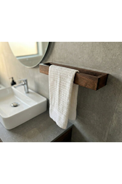 UĞRAŞ Ahşap El Yüz Havlusu Askılığı - Banyo ve Mutfak İçin Doğal Tasarım VİDASIZ