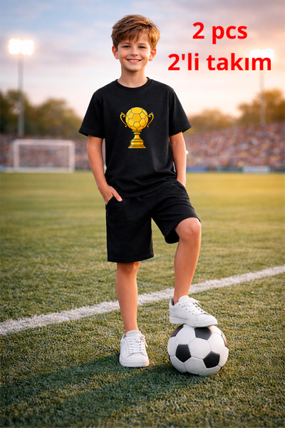 genosha Futbol Футбол Temalı Baskılı T-shirt Tişört Şort Takımı 2 in 1 100% P...