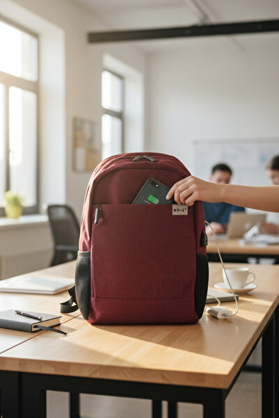 KAFFAA Unisex Laptop Backpack with USB Port - Waterproof