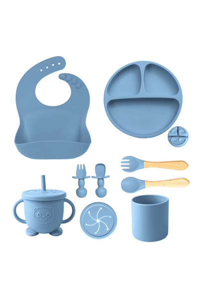 LA' PRECIOUS Silicone Baby Feeding Set with Suction Bowl, Plate, Bib, Spoon, ...