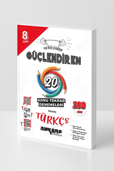 Ankara Yayıncılık 8. Sınıf Türkçe 20’li Konu Tekrar Denemeleri 390 Soru Video...