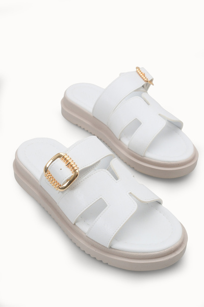 Riccon Γυναικείες Παντόφλες 00120404 Λευκές