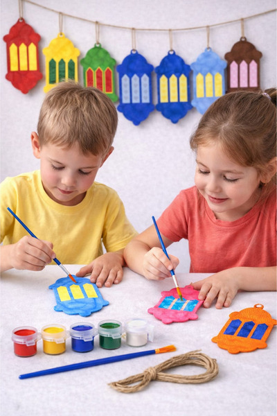 PİNK DESİGN KİTCHEN 30 Adet Ahşap Boyama Ramazan Davulcusu 5 takım Okul Diy E...