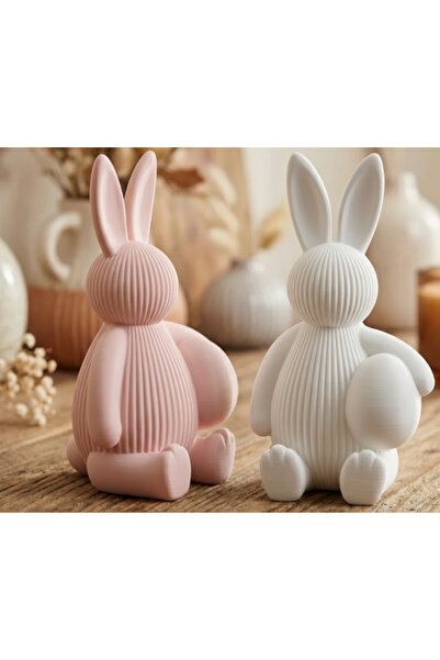 Kafs Store 2’li Tavşan Figürü Dekoratif Biblo Seti Çocuk ve Bebek Odası Süsü