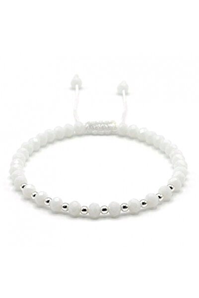 BIJUTERIA NEAGRA Brățară cu bile din argint 925 și cristale albe