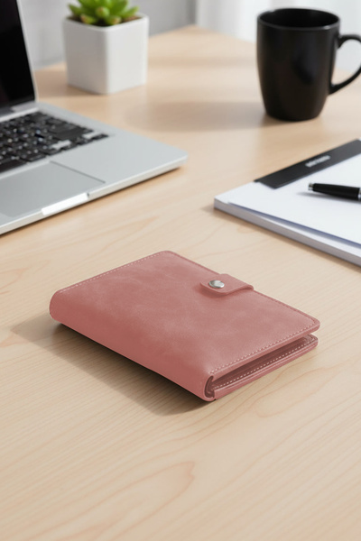 Morika Special Design Suede Faux Leather Card Holder Wallet - Powder