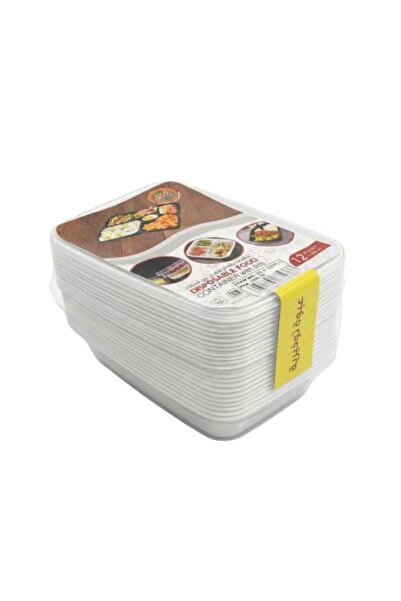 Generic أطباق ميكروويف شفافة مع غطاء بلاستيكي - 12 قطعة × 500 مل