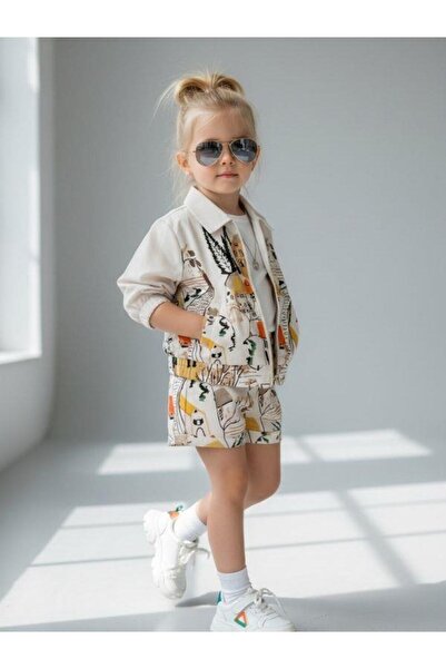 Zekids Κοριτσίστικο μπουφάν με σχέδια με θέμα τη φύση