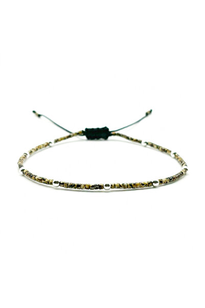 BIJUTERIA NEAGRA Brățară cu bile din argint 925 și mărgele Miyuki bej/maro în...