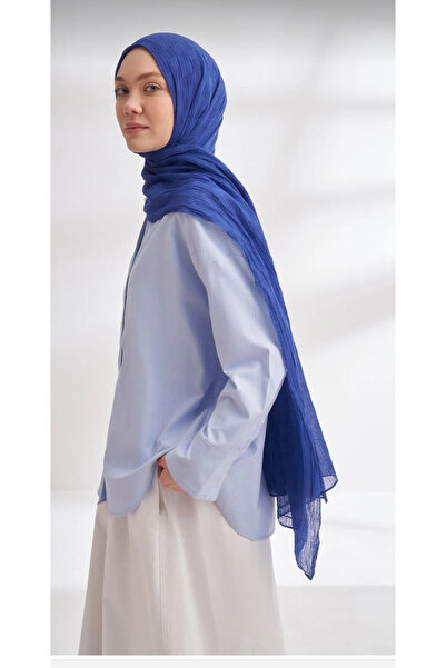 ARMANDA Șal din muselină cu model de șah, culoare mov închis