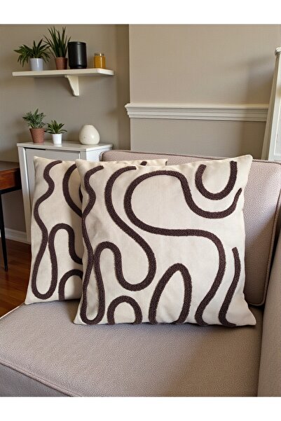 nunuteks evinizi renklendirin Bohemian Style Punch Embroidered Throw Pillow C...