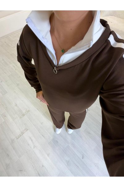 Trendingsize Set cu fermoar, decorat cu textură modală